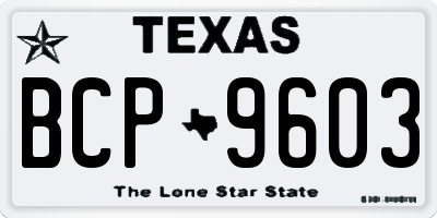 TX license plate BCP9603
