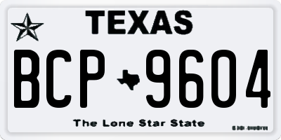 TX license plate BCP9604