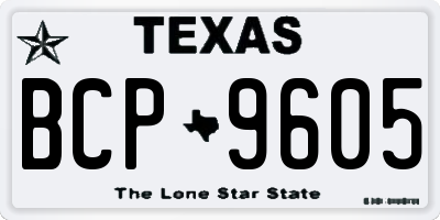 TX license plate BCP9605