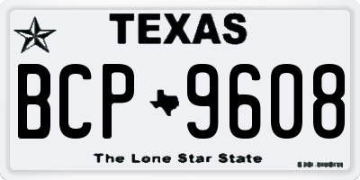 TX license plate BCP9608