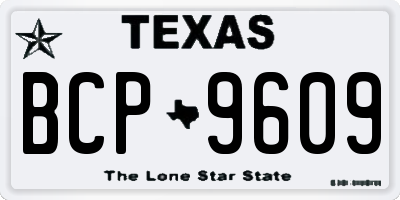 TX license plate BCP9609