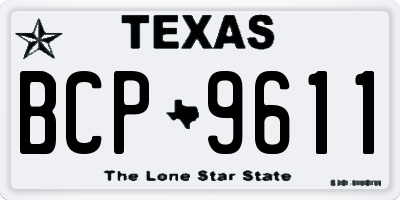 TX license plate BCP9611