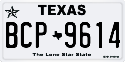 TX license plate BCP9614