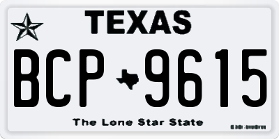 TX license plate BCP9615