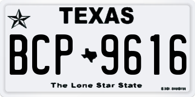 TX license plate BCP9616