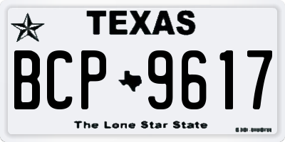 TX license plate BCP9617