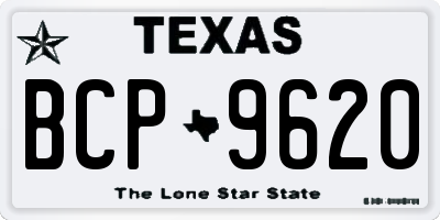 TX license plate BCP9620