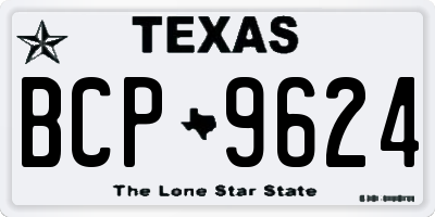 TX license plate BCP9624