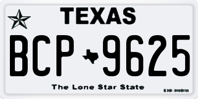 TX license plate BCP9625