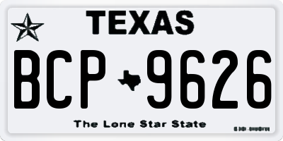TX license plate BCP9626