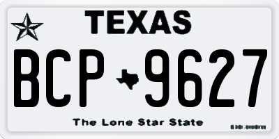 TX license plate BCP9627
