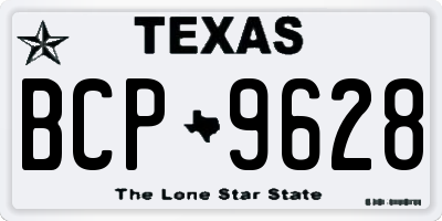 TX license plate BCP9628