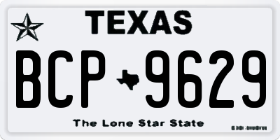 TX license plate BCP9629