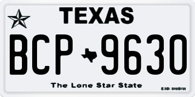 TX license plate BCP9630