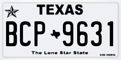 TX license plate BCP9631