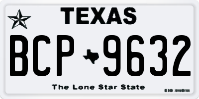 TX license plate BCP9632