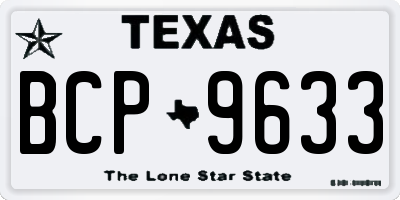TX license plate BCP9633
