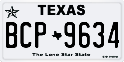 TX license plate BCP9634