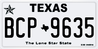 TX license plate BCP9635