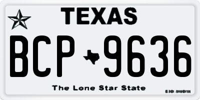 TX license plate BCP9636