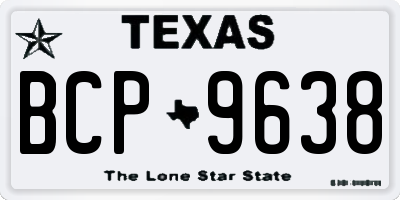 TX license plate BCP9638