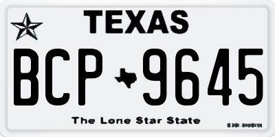 TX license plate BCP9645