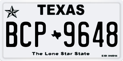 TX license plate BCP9648