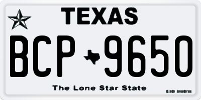 TX license plate BCP9650