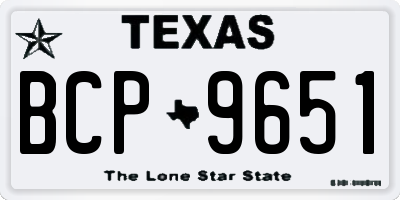 TX license plate BCP9651