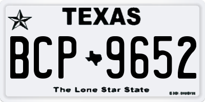 TX license plate BCP9652