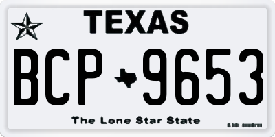 TX license plate BCP9653