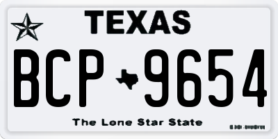 TX license plate BCP9654