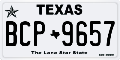 TX license plate BCP9657