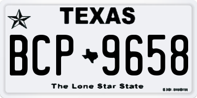 TX license plate BCP9658