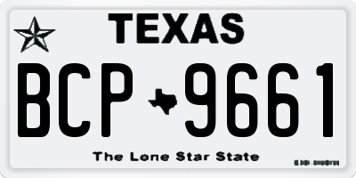 TX license plate BCP9661
