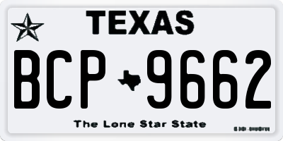 TX license plate BCP9662