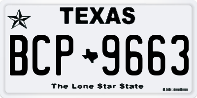 TX license plate BCP9663