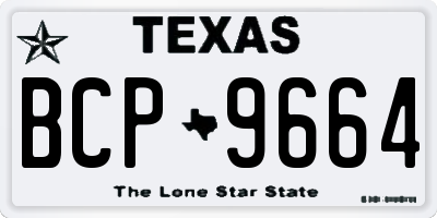 TX license plate BCP9664