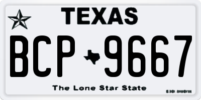 TX license plate BCP9667