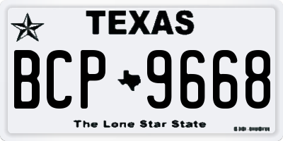 TX license plate BCP9668