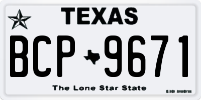 TX license plate BCP9671