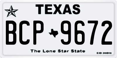 TX license plate BCP9672