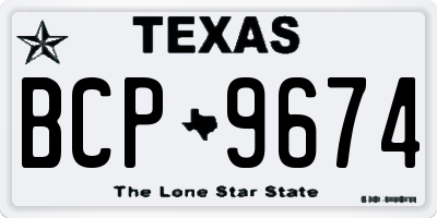 TX license plate BCP9674