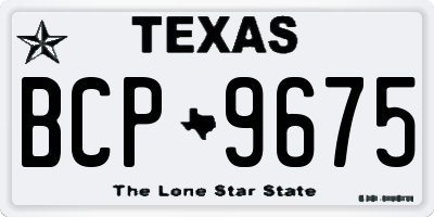 TX license plate BCP9675