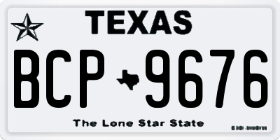 TX license plate BCP9676
