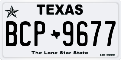 TX license plate BCP9677