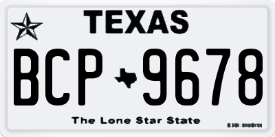 TX license plate BCP9678