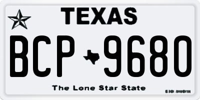 TX license plate BCP9680