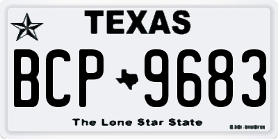 TX license plate BCP9683