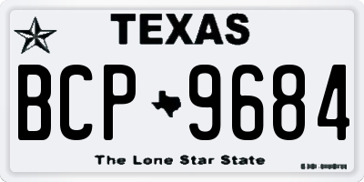 TX license plate BCP9684